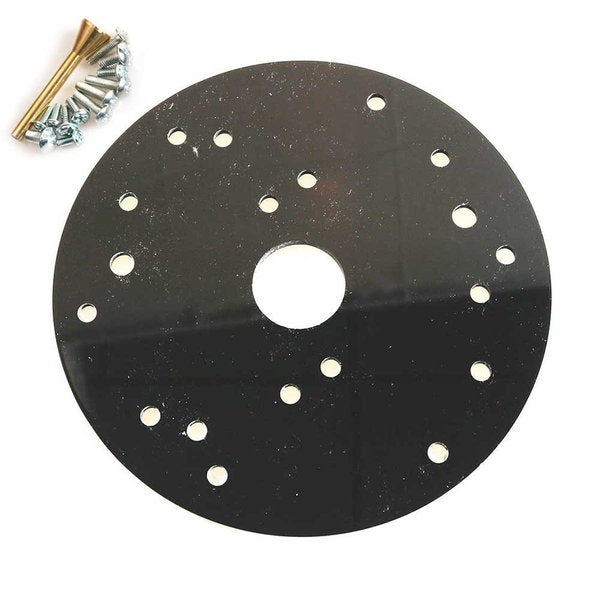 Universal Router Plate with Replacement Screws and Plastic Insert Rings