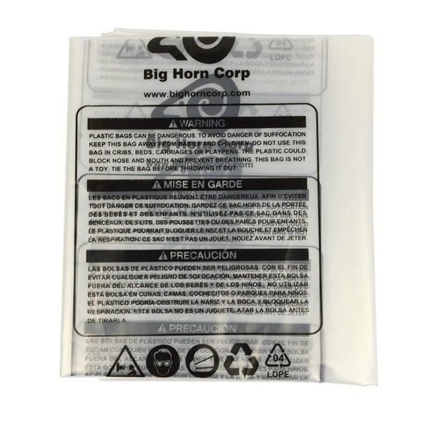 19.5 Inch Dia. Clear Plastic Dust Collection Bag 30.5 Inch x 33 Inch,  PK 5