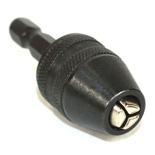 Mini (1/32 Inch to 5/32 Inch) Keyless Drill Chuck with 1/4 Inch Quick-Change Hex Shank Adapter