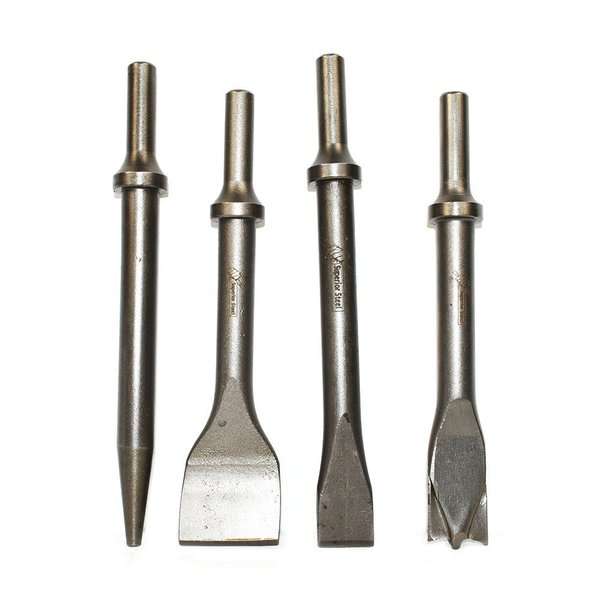 Round Shank Collar Hand Air Tool Chisel 4 Pieces Set