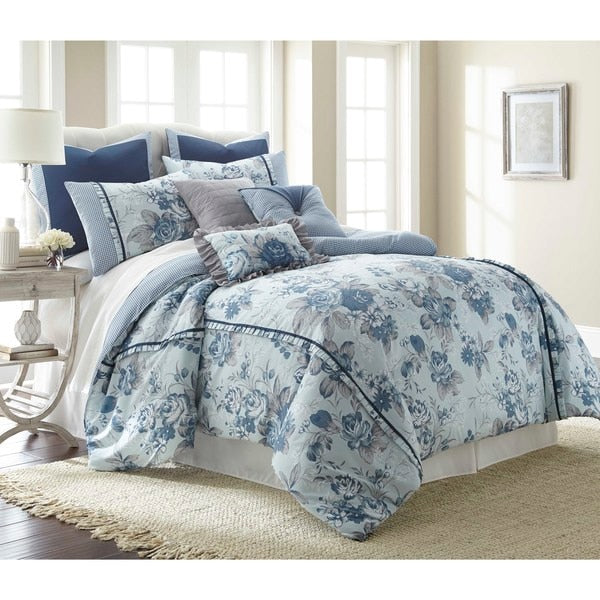 8-Piece Comforter Set Floral Farmhouse queen