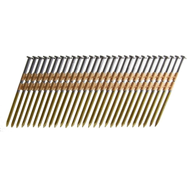 Collated Framing Nail,  8.5 in L,  Hot Dipped Galvanized,  Round Head,  22 Degrees,  500 PK