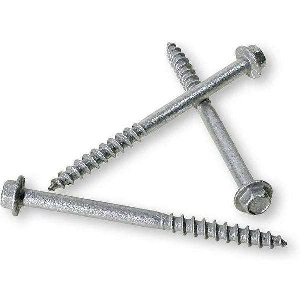 Lag Screw,  #9,  2-1/2 in,  Steel,  Galvanized Hex Hex Drive