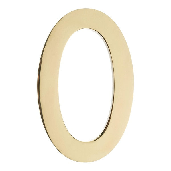 Brass 5 inch Floating House Number Polished Brass 0