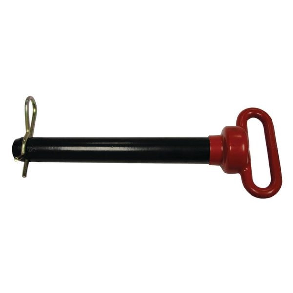 Red Handle Hitch Pin For 1-1/8" dia. 8-1/2" useable length. Grade 5.;