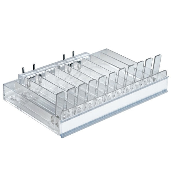 11-Compartment Pusher Tray for Counter,  Pegboard or Slatwall,  PK2
