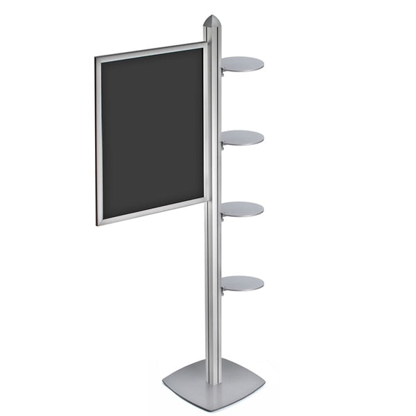 Sky Tower Display w/ 22"W x 28"H Slide-in Frame & 4 Round Shelves