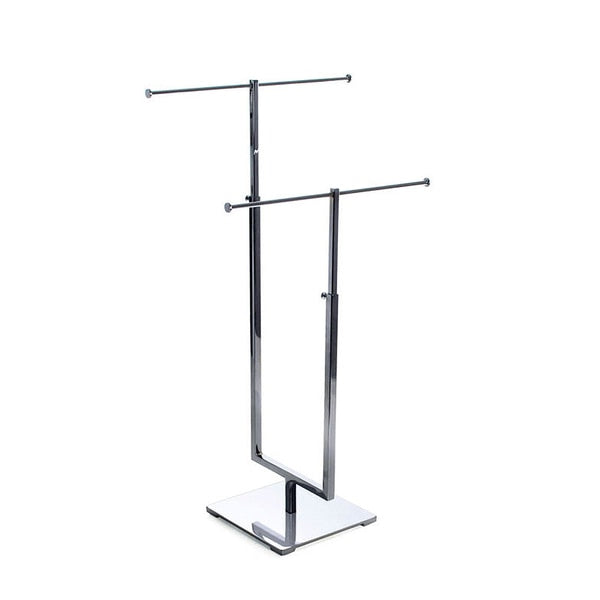 Two-Tier Adjustable Chrome Necklace Counter Display