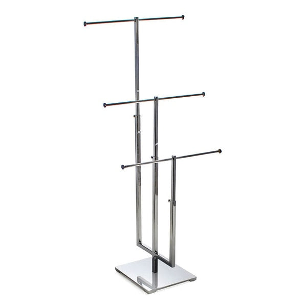 Three-Tier Adjustable Chrome Necklace Counter Display