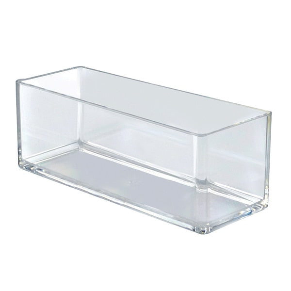 4" x 10" Deluxe Clear Acrylic Rectangular Bin,  PK4
