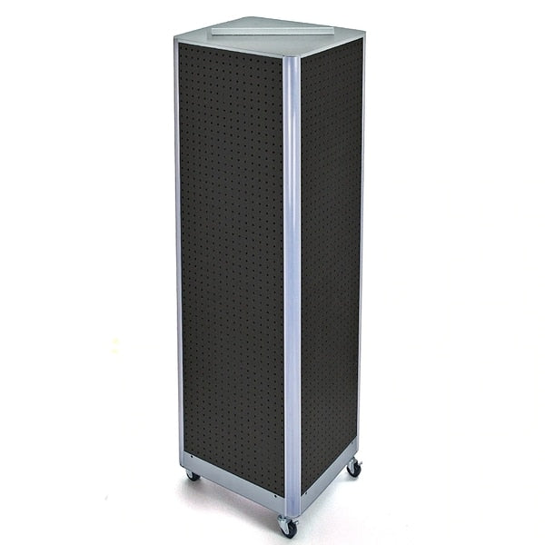 4-Sided Pegboard Floor Wheeled Display Panel Size:16"W x 64.25"H