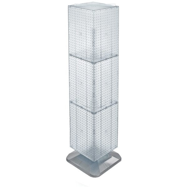 4-Sided Pegboard Floor Spinner Rack Clear Frost Size: 14"W x 60"H