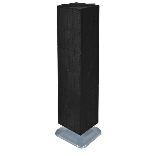 4-Sided Pegboard Floor Spinner Rack Black Panel Size: 14"W x 60"H