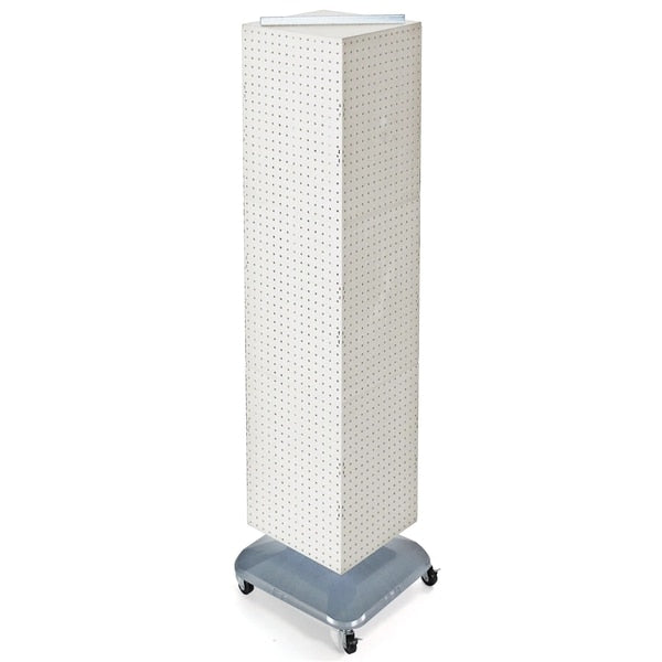 Four-Sided Pegboard Tower Revolving Display Panel Size 14"W x 60"H