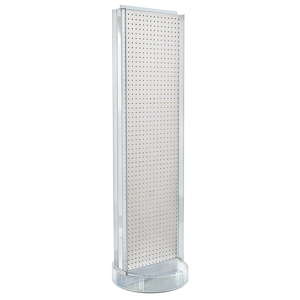 2 Sided- White Pegboard Floor Display w/C-Channel