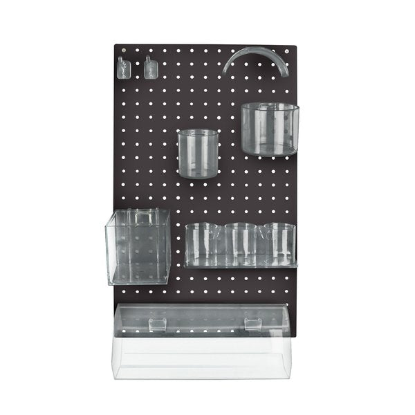 10-Piece Black Pegboard Organizer Kit with 1 Panel and Accessory