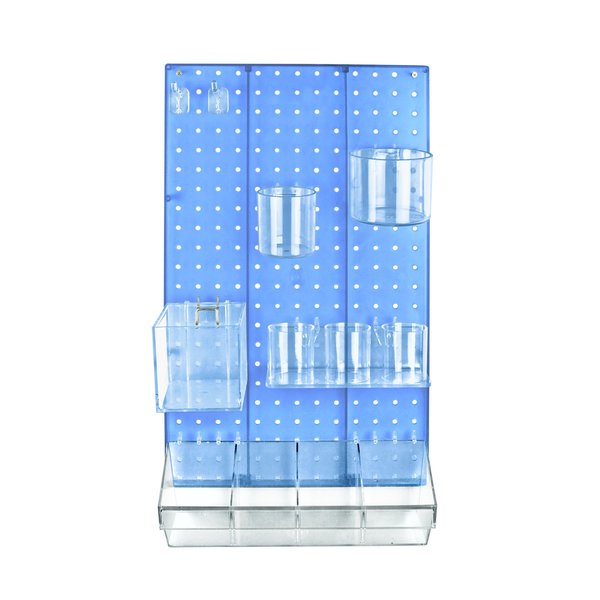12-Piece Blue Pegboard Organizer Kit with 1 Panel and Accessory
