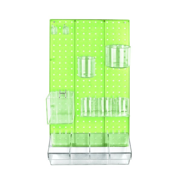 12-Piece Green Pegboard Organizer Kit with 1 Panel and Accessory