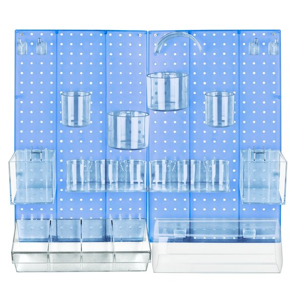 24-Piece Blue Pegboard Organizer Kit with 2 Panels and Accessory
