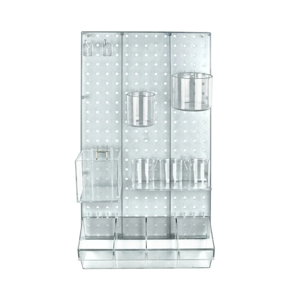 12-Piece Clear Pegboard Organizer Kit with 1 Panel and Accessory
