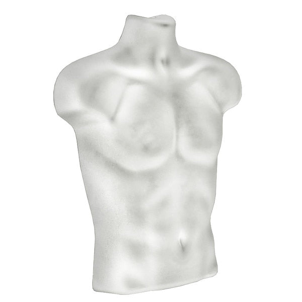 White Plastic Vacuum Form Male Bust,  20PK