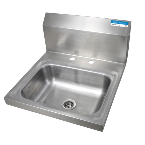 Hand Sink Stainless Steel 2 Holes,  1-7/8" Drain 13-3/4"Wx10"Dx5