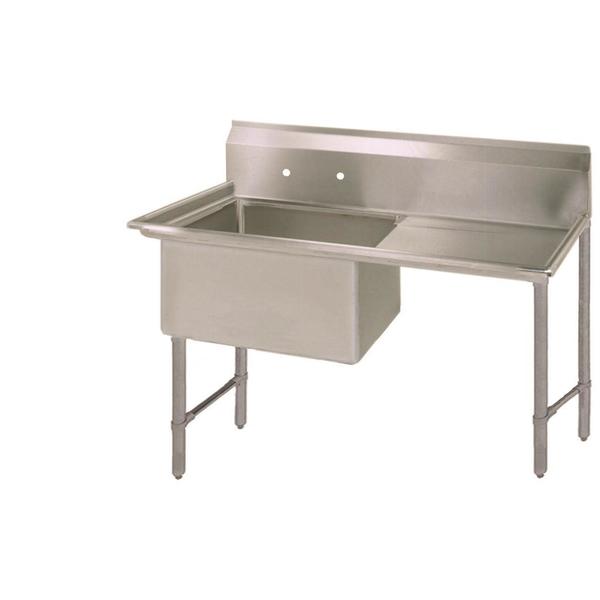 29.5 in W x 52.1875 in L x Free Standing,  Stainless Steel,  One Compartment Sink 16 Gauge