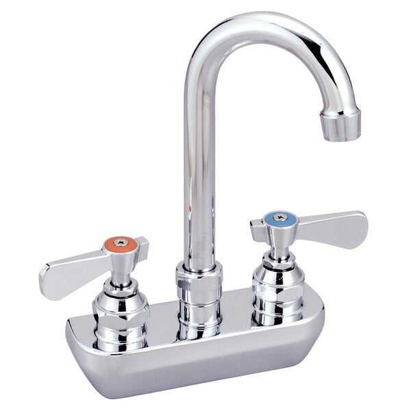 Optiflow Cast Body Faucet,  5" Gooseneck Spout,  4" O.C. Splash Mount