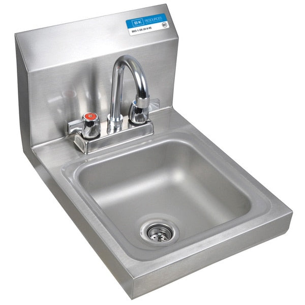 Space Saver Hand Sink Stainless Steel W/ Faucet,  2 Holes 9"W x 9"