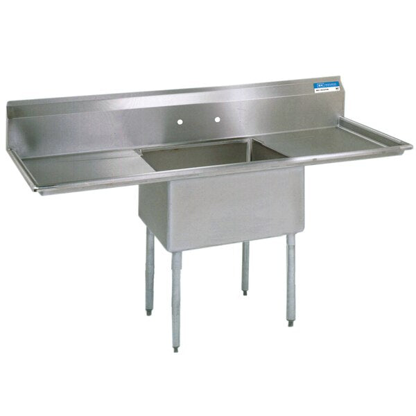 25.8125 in W x 52 in L x Free Standing,  Stainless Steel,  One Compartment Sink