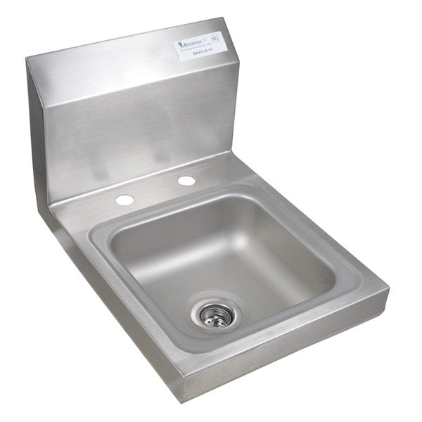 Space Saver Hand Sink Stainless Steel,  2 Holes,  9"W X 9"D X 4-3/8"