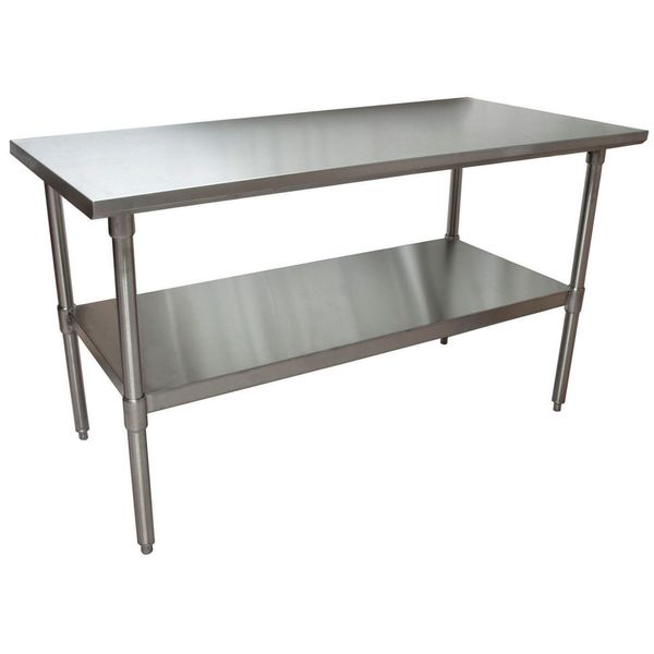 Work Table 16/304 Stainless Steel With Stainless Steel Shelf 60"Wx36"D