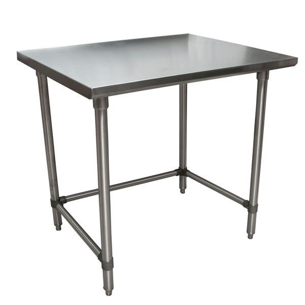Stainless Steel Work Table Flat Top With Open Base 36"Wx30"D