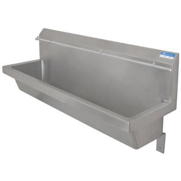 Stainless Steel 60" Urinal with Wall Mount Design,  Brackets Included