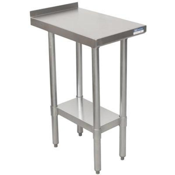 Stainless Steel Filler Table,  Galvanized Shelf,  1 1/2" Riser 15"W x 24"D