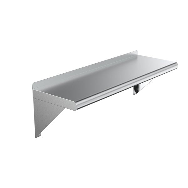 Stainless Steel Wall Shelf,  30 Long X 10 Deep