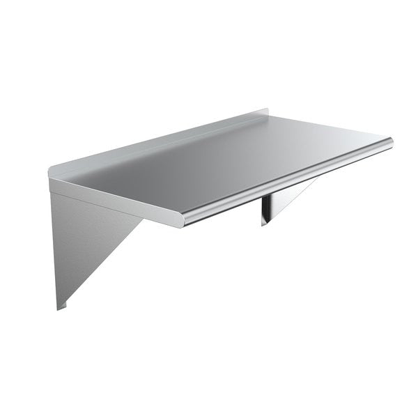 Stainless Steel Wall Shelf,  48 Long X 18 Deep