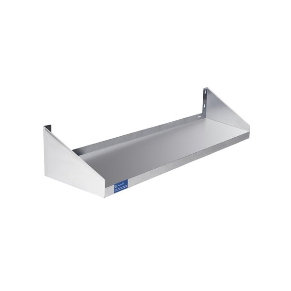 12in X 36in Stainless Steel Wall Mount Shelf With Side Guards