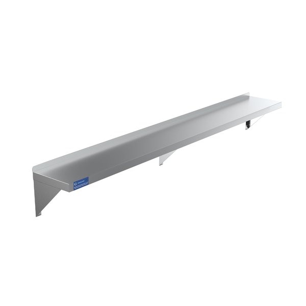 12in X 72in Stainless Steel Wall Mount Shelf Square Edge