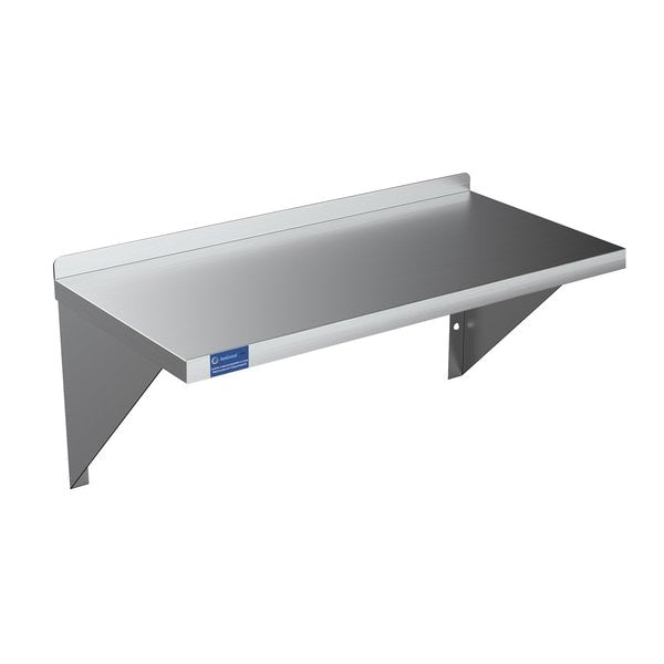 12in X 36in Stainless Steel Wall Mount Shelf Square Edge