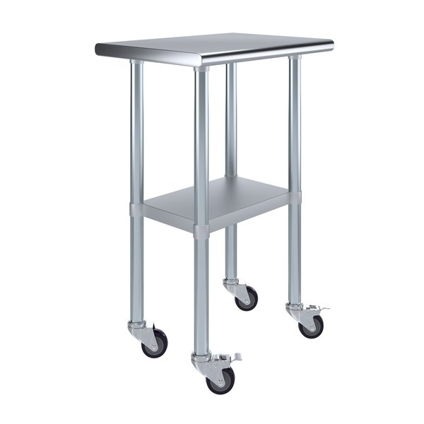 18x24 Rolling Prep Table with Stainless Steel Top