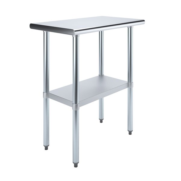 Stainless Steel Metal Table with Undershelf,  30 Long X 18 Deep