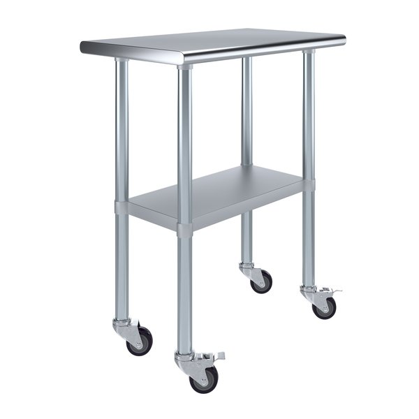 18x30 Rolling Prep Table with Stainless Steel Top