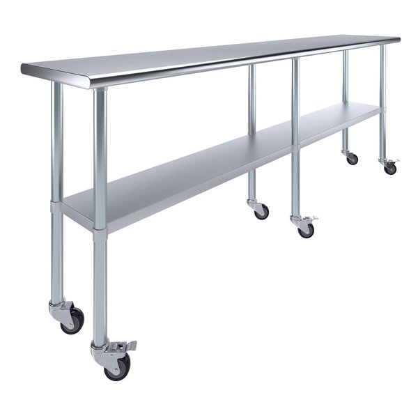 18x36 Rolling Prep Table with Stainless Steel Top