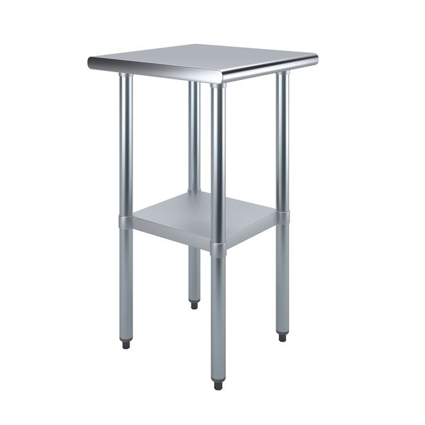 Stainless Steel Metal Table with Undershelf,  20 Long X 20 Deep