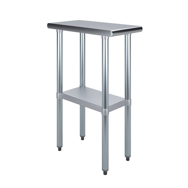 Stainless Steel Metal Table with Undershelf,  12 Long X 24 Deep