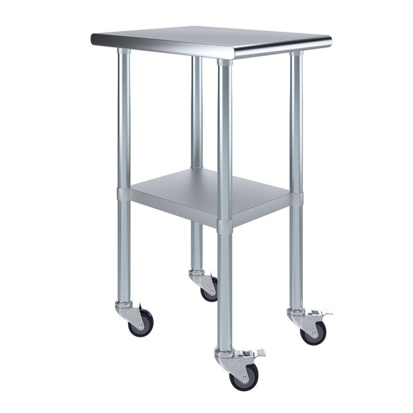 24x18 Rolling Prep Table with Stainless Steel Top