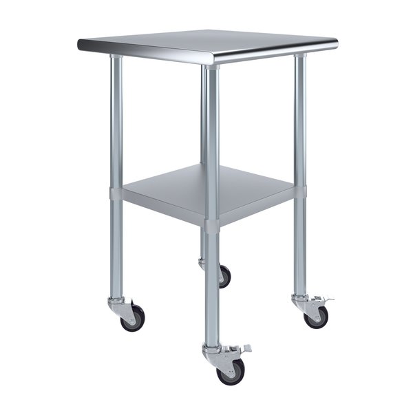 24x24 Rolling Prep Table with Stainless Steel Top