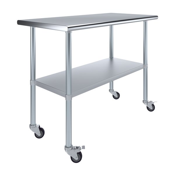24x48 Rolling Prep Table with Stainless Steel Top