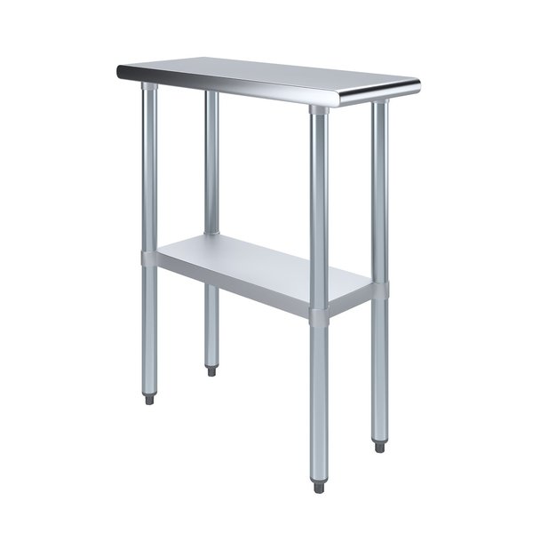 Stainless Steel Metal Table with Undershelf,  12 Long X 30 Deep